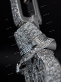 Themed Moissanite Pendant Letter Hip Hop Style S925 Silver Ice Out Moissanite Vertrical Letter Pendant