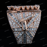 Personalized Letter Ring  S925 Silver VVS Moissanite Diamond Hip Hop Men's Ring