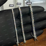 Tennis Chain with S925 Silver VVS Round Moissanite Diamond Hip Hop Nacklace