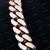 Premium Moissanite Luxury Hip Hop S925 Sterling Silver 3 Row Cuban Link Chain Necklace