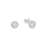 925 Sterling Silver Moissanite Diamond Halo Stud Luxury Jewelry Earring