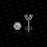 Jewelry 925 Sterling Silver Round Brilliant Cut Moissanite Stud Earrings Trendy