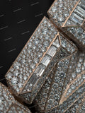 Luxury Rose Gold Plated VVS Moissanite Baguette Cut Diamond Letter DMK Pendant