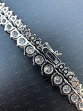 925 Sterling Silver Men's Cuban Link Tennis Chain Necklace Iced Out VVS Moissanite Diamond Necklace