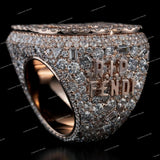 Iced Out 925 Silver Hip Hop Ring With Moissanite Diamond Sparkling Ring