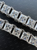 Personalized 925 Sterling Silver VVS Moissanite Luxury Cluster Link Chain Necklace