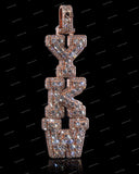Luxury VVS Moissanite Diamond S925 Sliver Iced Out 3D Pendant Custom Pass Diamond Tester Name Letter Pendant