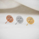 925 Sterling Silver Iced Full Pave D Color VVS Moissanite Stud Earrings
