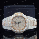 Hugh End Iced Out Glass Dial VVS Moissanite Diamond Automatic Watch