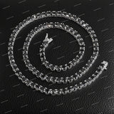 Pass Diamond Tester 925 Silver Black Moissanite Diamond Hip Hop Jewelry Iced Chain Necklace