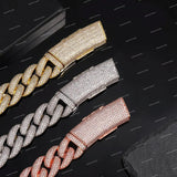 Fashion Moissanite 10mm Baguette Cut Claw Setting Trendy 925 Silver Statement Hip Hop Necklace