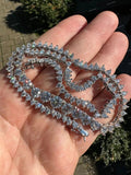 925 Sterling Silver Men's Cuban Link Tennis Chain Necklace Iced Out VVS Moissanite Diamond Necklace