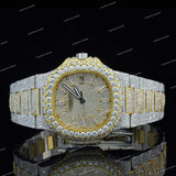 Hugh End Iced Out Glass Dial VVS Moissanite Diamond Automatic Watch