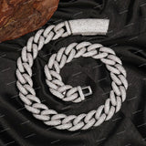 Fashion Moissanite 10mm Baguette Cut Claw Setting Trendy 925 Silver Statement Hip Hop Necklace