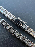 Personalized 925 Sterling Silver VVS Moissanite Luxury Cluster Link Chain Necklace