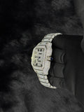Custom Luxury Snow White Full Iced Santos Moissanite Diamond Watch Fashion Style